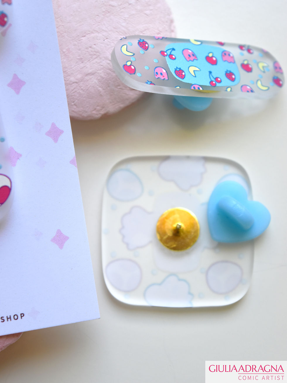 Thumbnail: GAME THERAPY • frosted white acrylic pin set