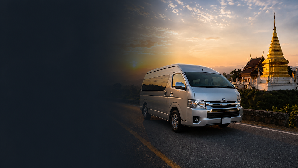 Comfortable private van for travel in Chiang Mai.
