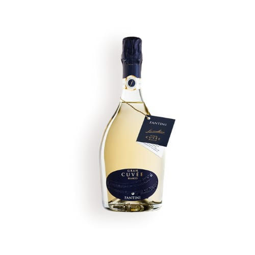 Fantini Gran Cuvee Bianco Sparkling, sparkling wine Italia dengan aroma buah putih segar dan bunga halus, rasa segar, ringan,