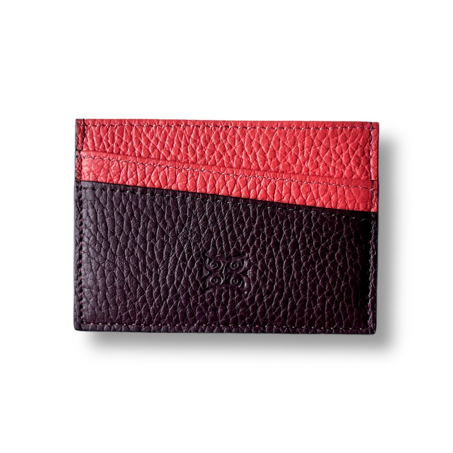 Cardholder - Burgundy & Coral