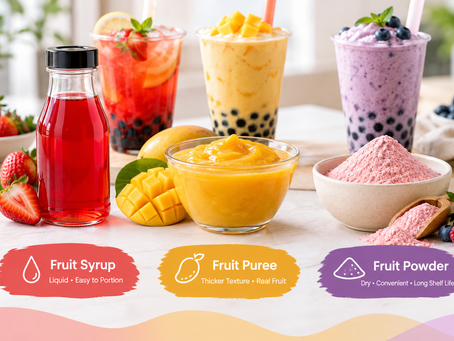 fruit syrup vs puree vs powder for bubble tea