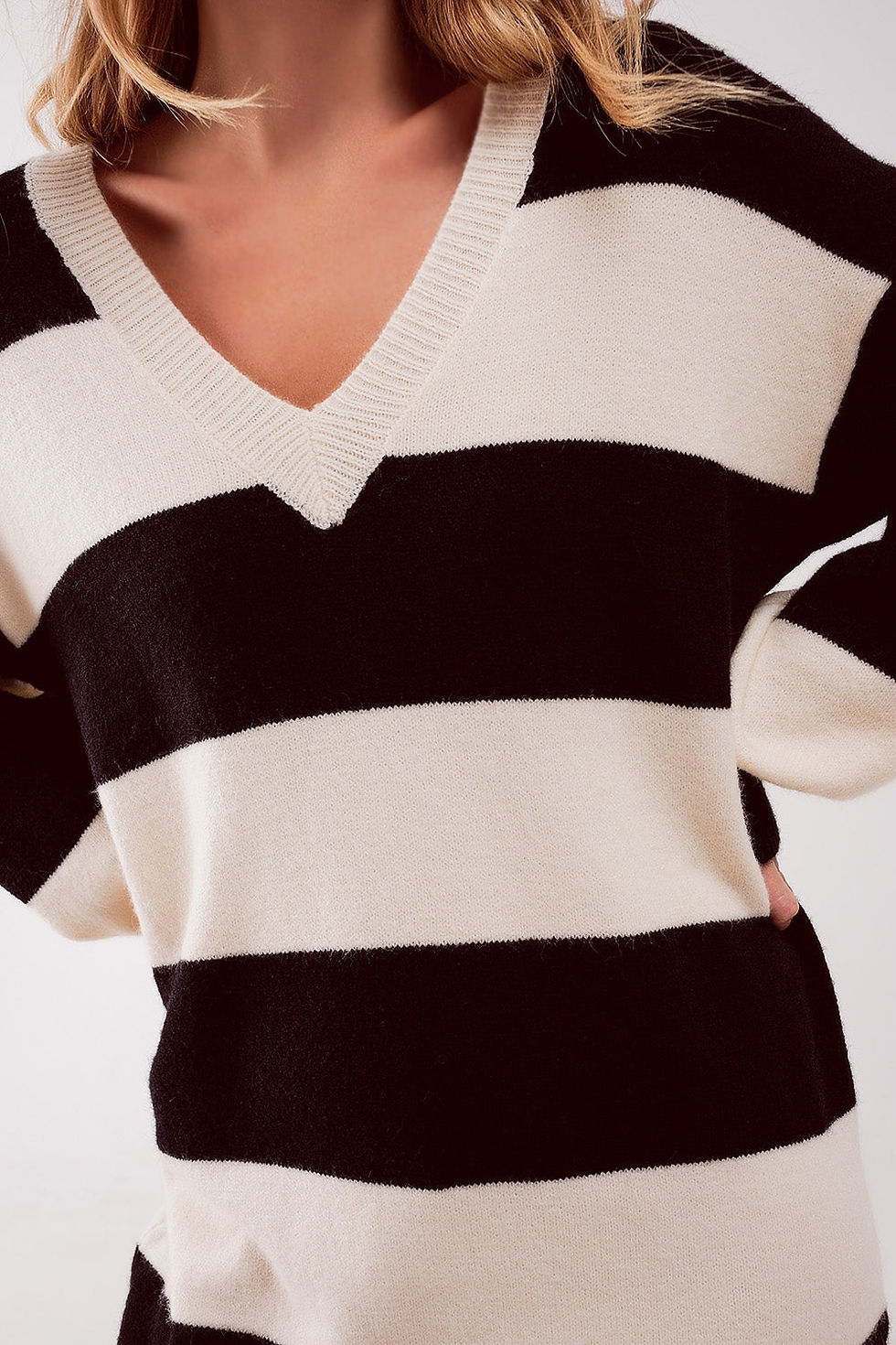 Thumbnail: Stripe Jumper Dress in Black
