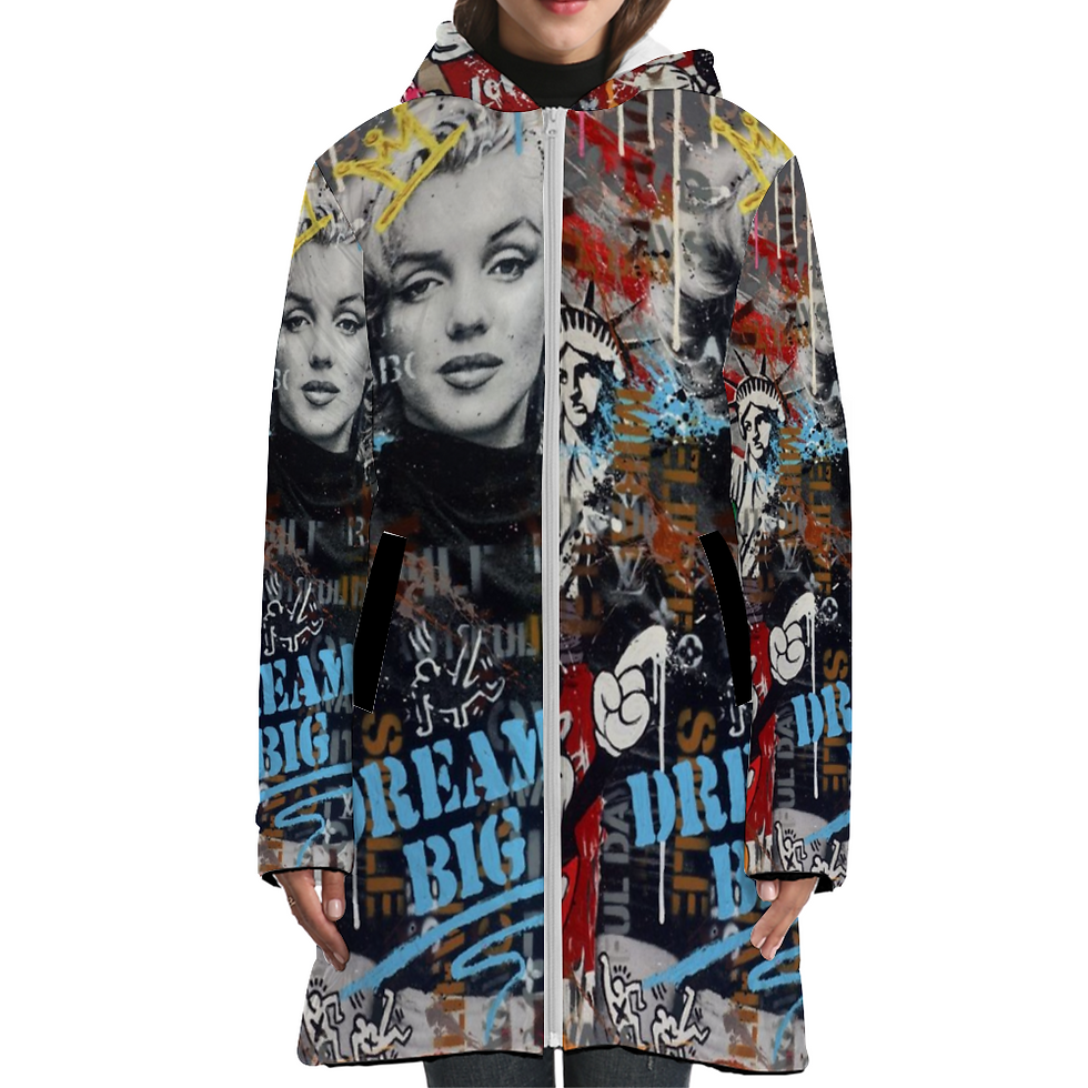 Thumbnail: Marilyn Monroe Adult Fashion Waterproof Bubble Coats Full-Zip Hooded Jackets