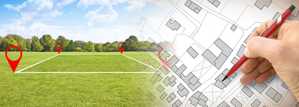 Grundstück mit Markierungen auf einer Karte, Grundstücksverkauf,  Müller Group