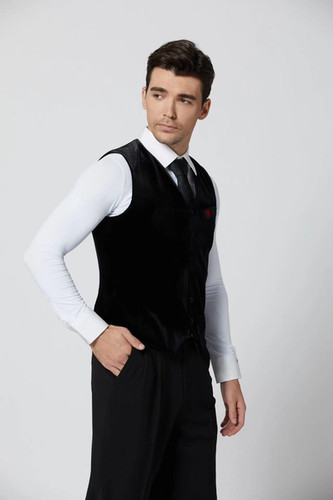 NY 22111MJ | メンズベスト (ブラックベルベット） | adsjapan-danceshoes