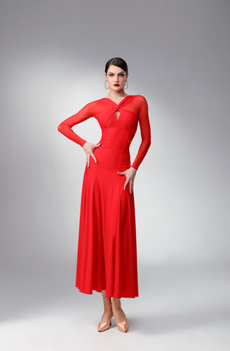 TID dance ワンピース TID M350D】ボールルームワンピース (赤) | adsjapan-danceshoes