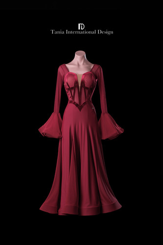 TID青ボールルームワンピース（M263D） TID M263Dボールルームワンピース（青）