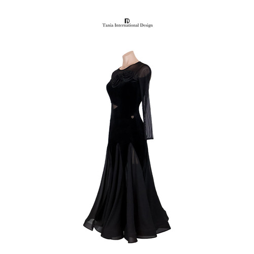 TiD ボールルームワンピース TID M166D】ボールルームワンピース(黒) | adsjapan-danceshoes