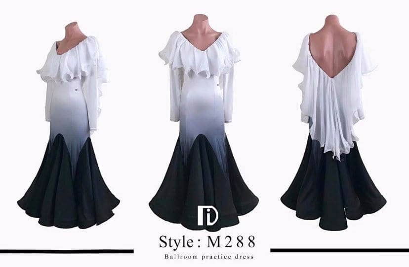 サムネイル： 【TID M288D】スペシャル ボールルームワンピース(白黒)