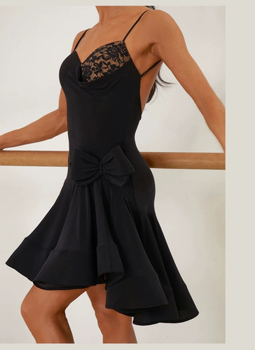 ラテンワンピース ZYM ライトブルー フリンジ付き 社交ダンスドレス M