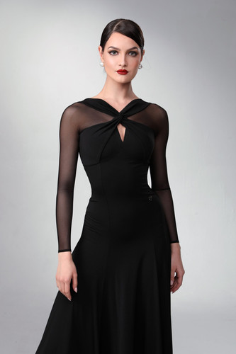 TID M350D】ボールルームワンピース(黒) | adsjapan-danceshoes