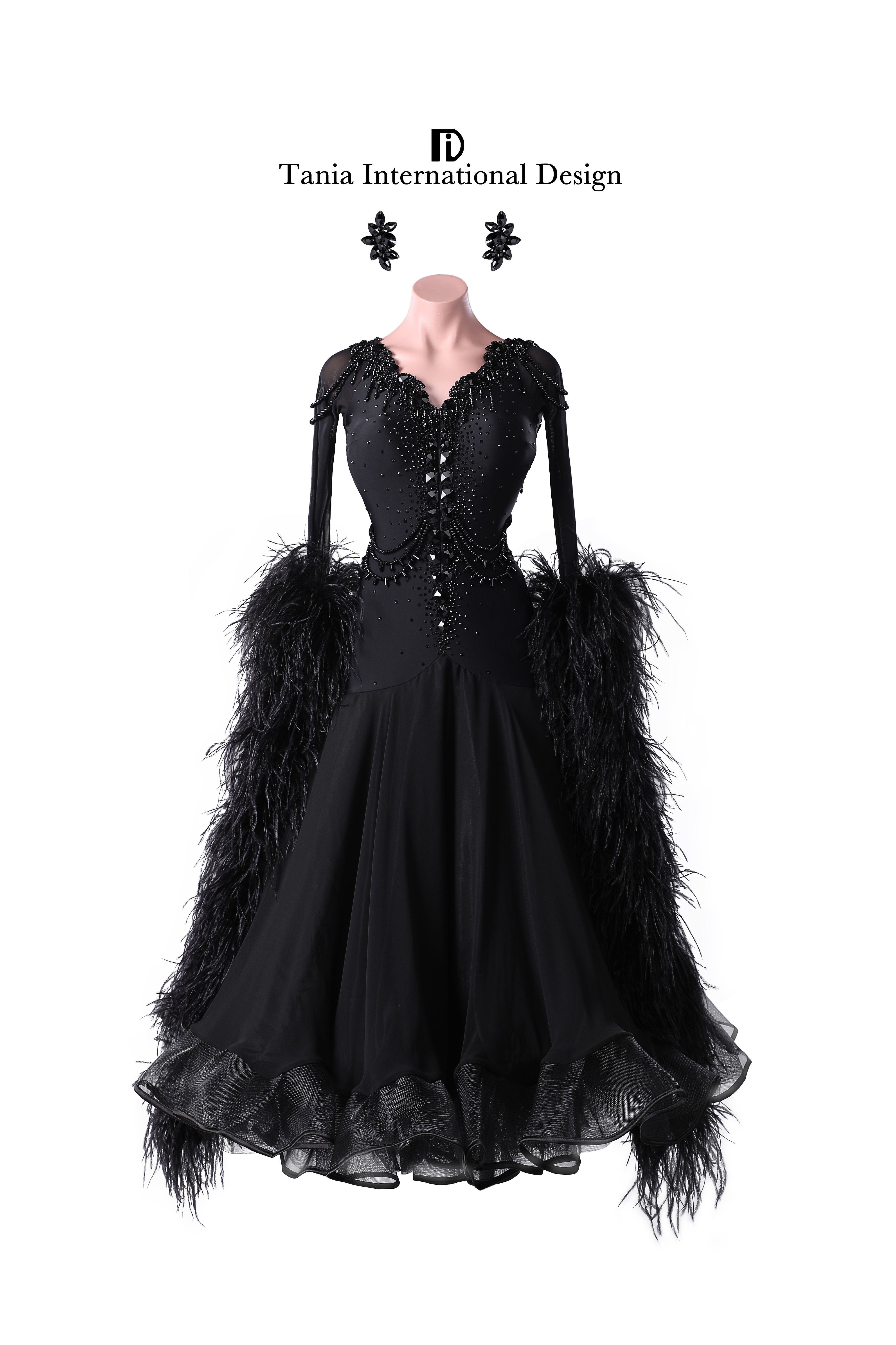 セミオーダー可能【TIDM588】豪華フロートと背中の装飾が印象的なドレス