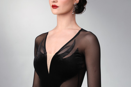 TID M360D】ボールルームワンピース(黒) | adsjapan-danceshoes