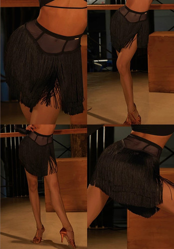 ZYM 25093 | Wood Black Rose |ラテンスカート （ブラック