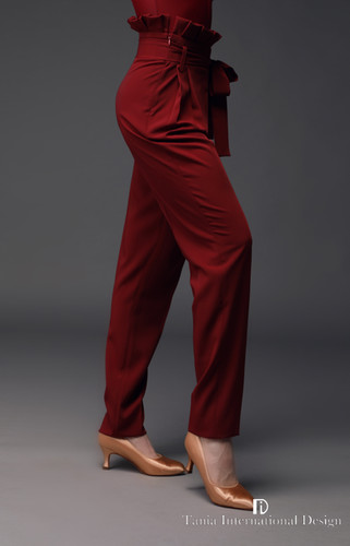 TID M003】ボールルーム・パンツ (バーガンディ) | adsjapan-danceshoes