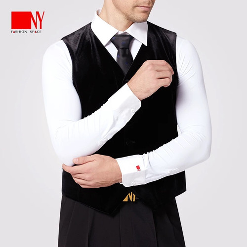 NY 22111MJ | メンズベスト (ブラックベルベット） | adsjapan-danceshoes