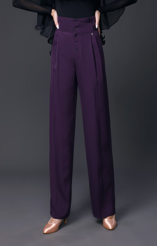 TID M001】ボールルーム・カラーパンツ (プラム） | adsjapan-danceshoes