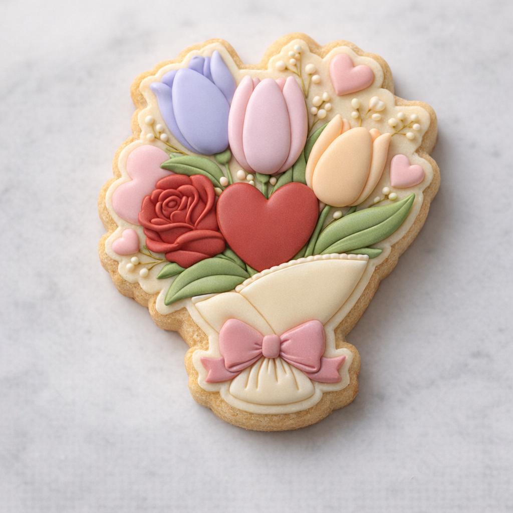 Valentine Floral Bouquet Cookie Cutter | RGSS-V8