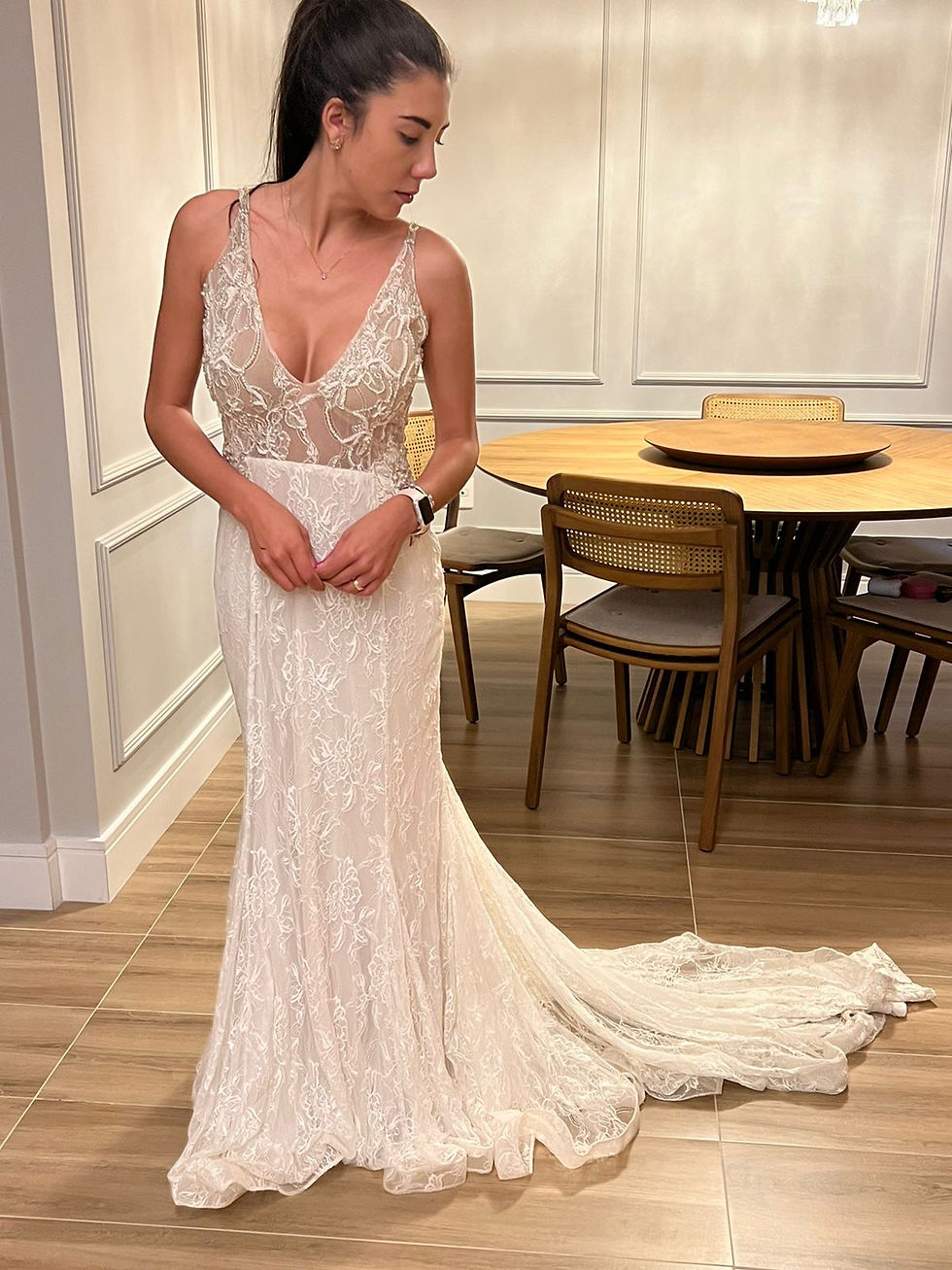 Vestido de noiva Patricia Bonaldi com rendas