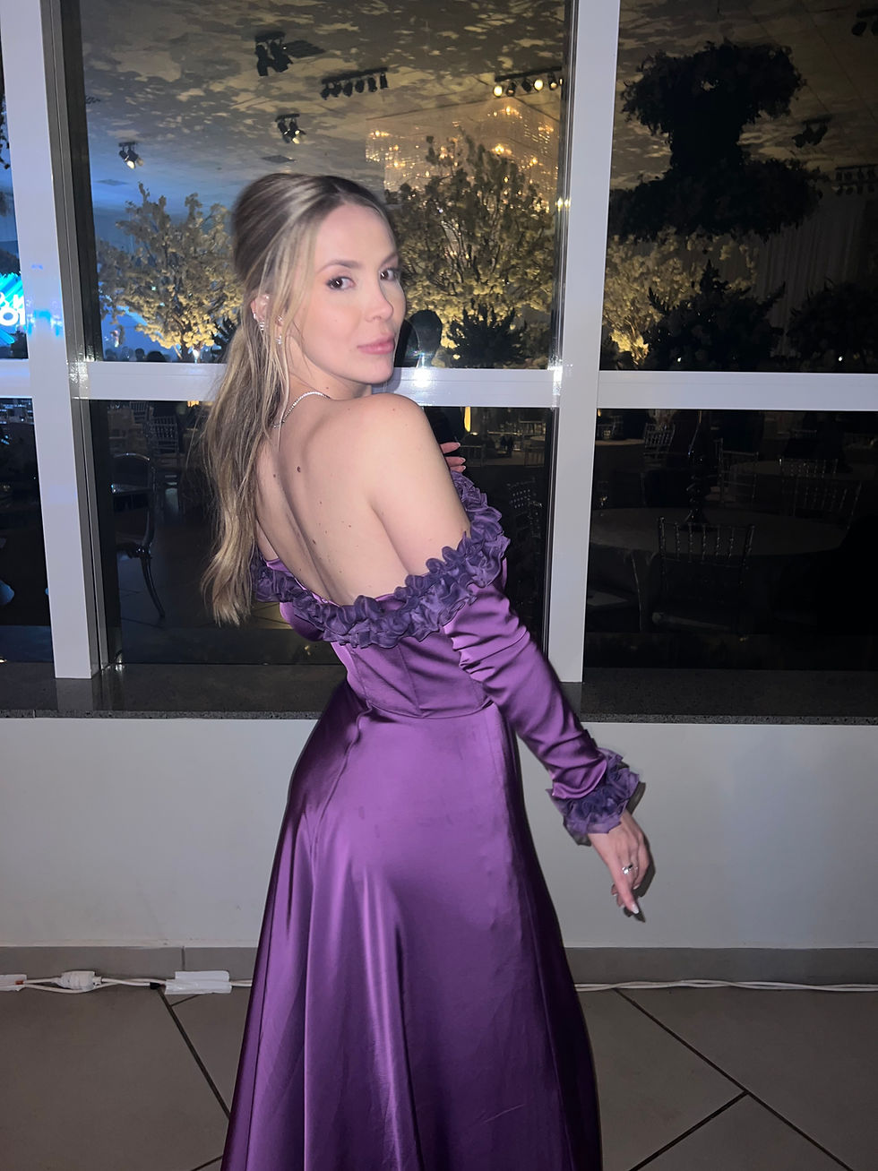 Miniatura: Vestido de festa Beatriz Torretto roxo