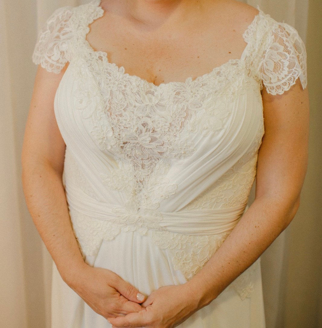 Vestido de noiva Giselle Nasser evase em crepe