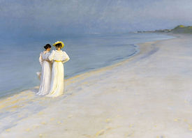 "Summer Evening On Skagen Sønderstrand" - Kiệt tác trường phái Ấn tượng Đan Mạch