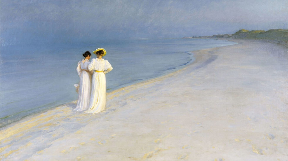 "Summer Evening On Skagen Sønderstrand" - Kiệt tác trường phái Ấn tượng Đan Mạch