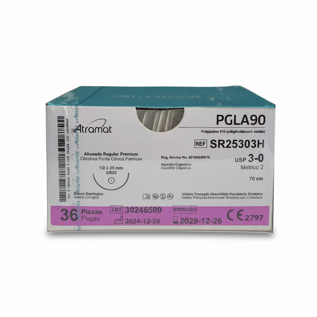 Fio Poliglactina 3-0/Ag 2.5 1/2 70cm - un ATRAMAT