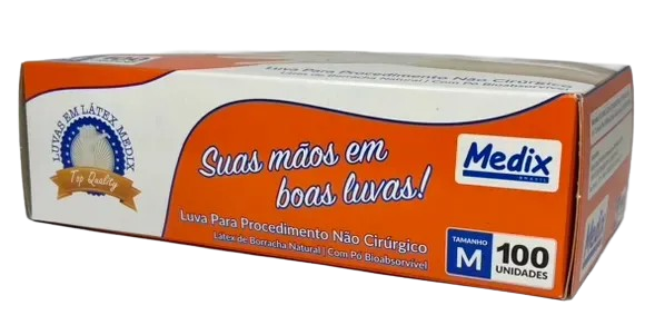 Thumbnail: Luva Látex c/Pó - 100 un  MEDIX