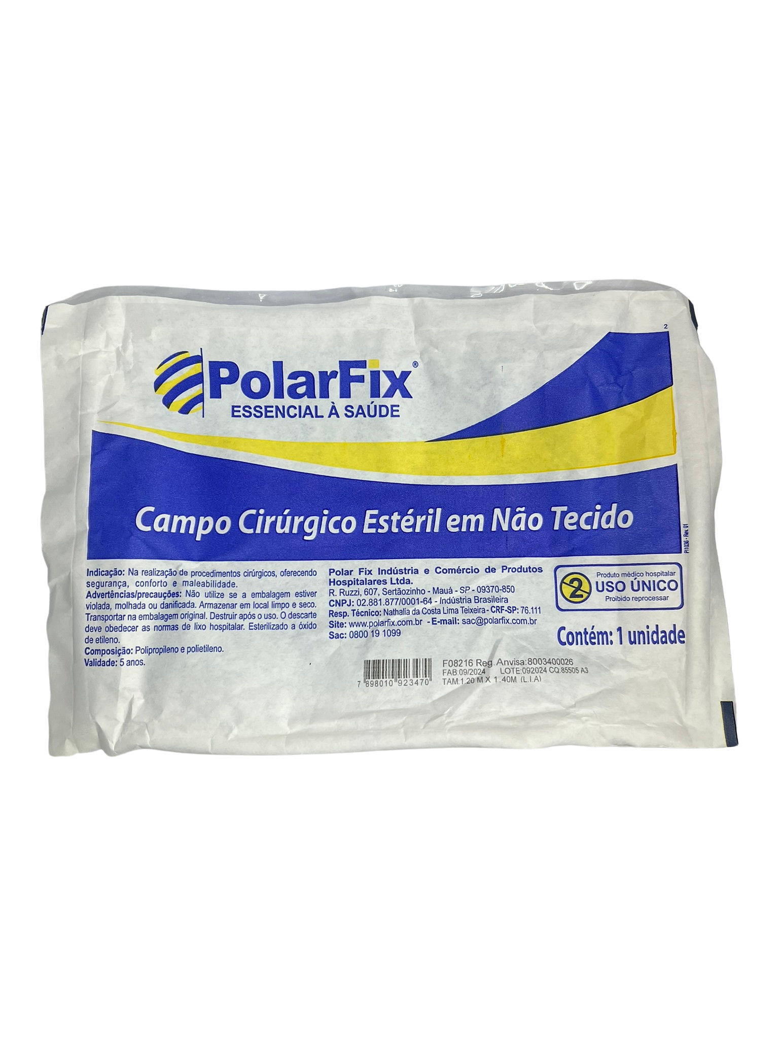 Campo Operatório Estéril 120 X 140cm s/ Fenestra Não Tecido - un POLARFIX