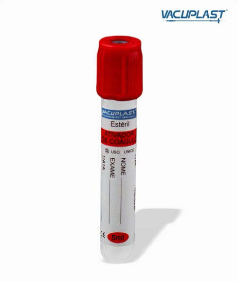 Tubo p/Coleta de Sangue com ativador de coágulo 0,5ml - c/100 un VACUPLAST