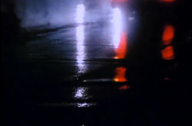 Red and white car lights