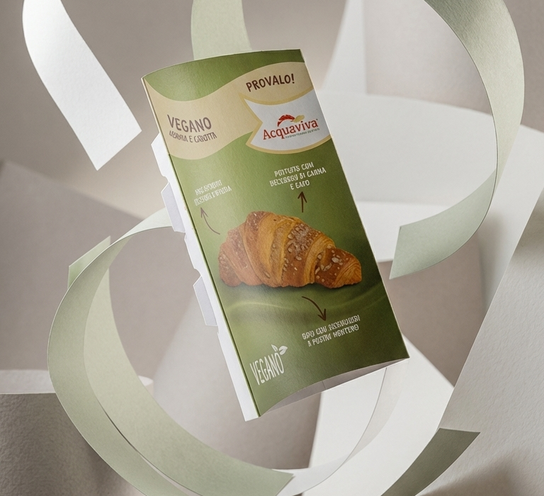 Acquaviva — Espositore cornetto vegano (rendering)