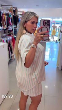 Miniatura: Conjunto Camisaria Listras no Linho