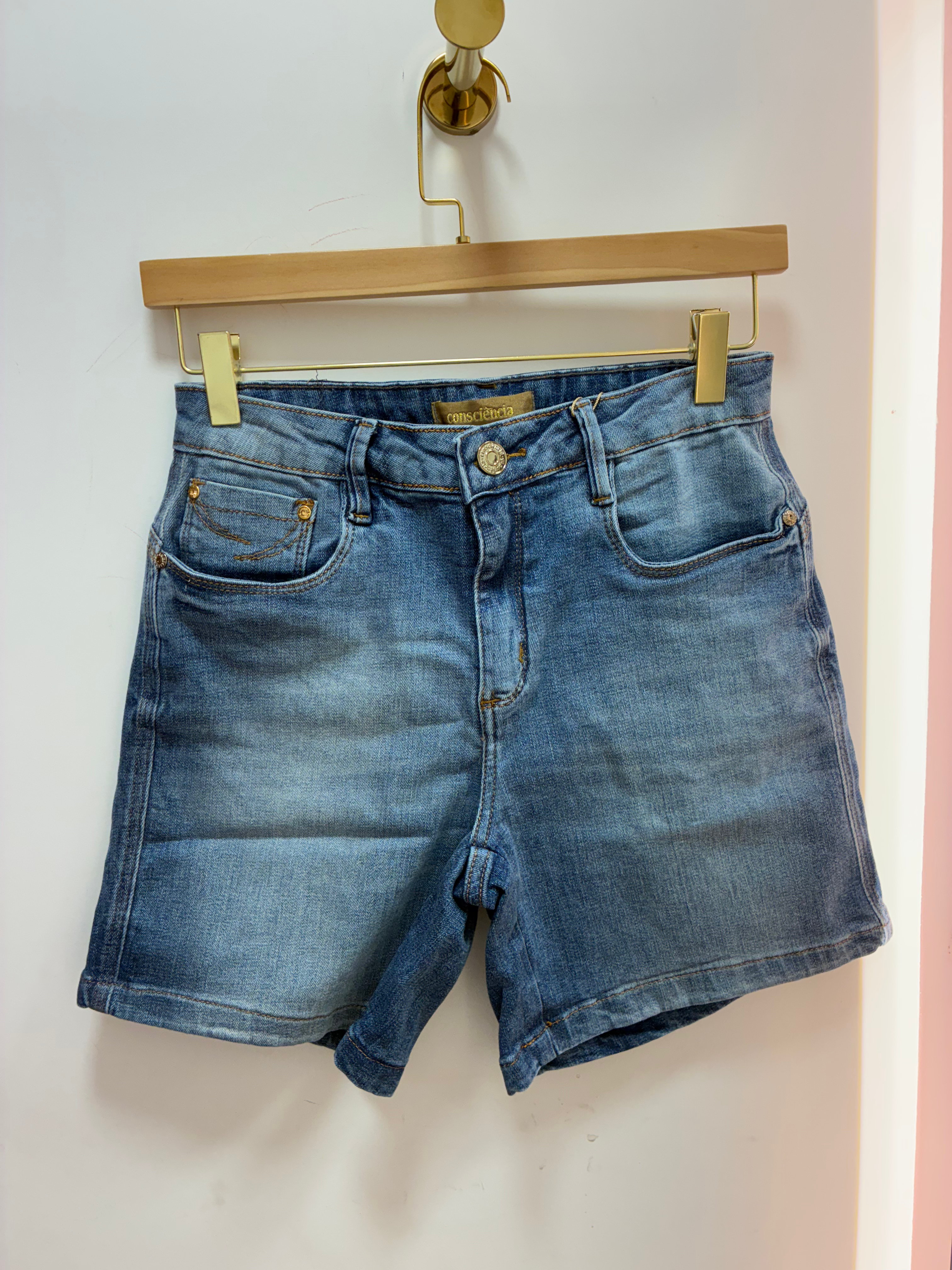 Bermuda Jeans Lavagem Clara