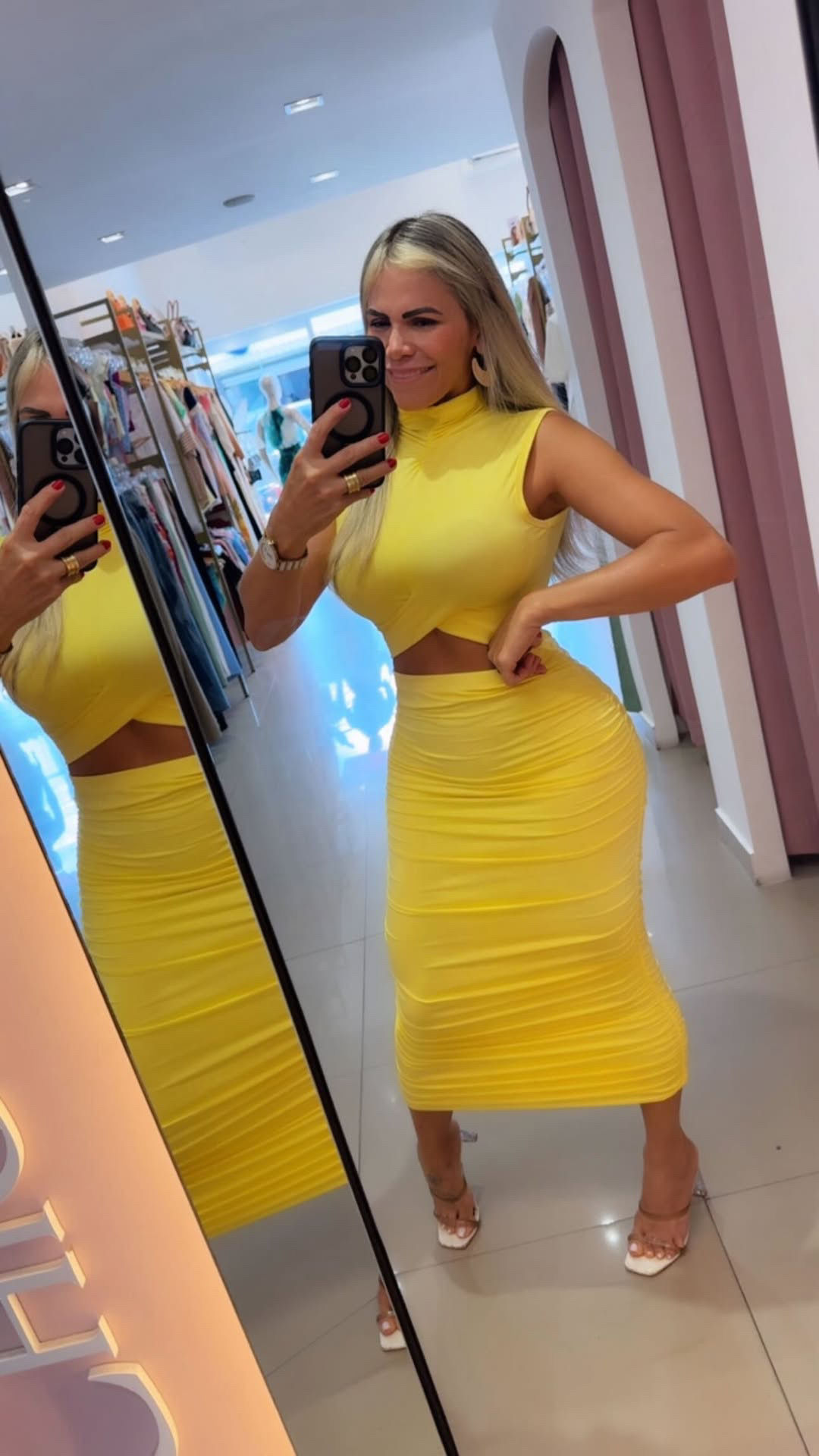 Conjunto Saia Drapeada