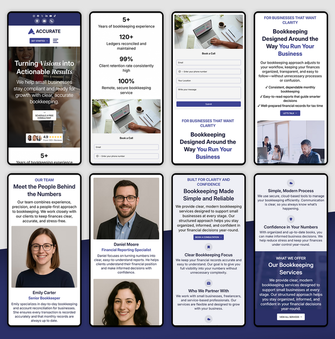 Bookkeeper Wix Studio Website Template | Accounting, Finance Services, Consultation, Accountant, Tax Advisor Services, Bookkeeping,Financial