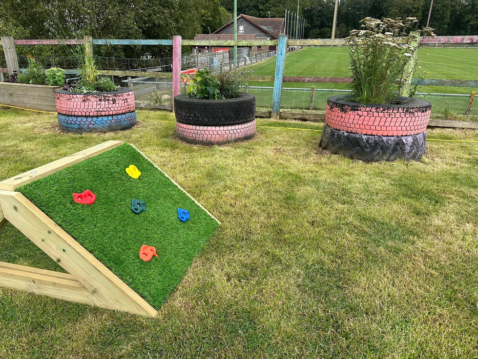 Nursery garden with low climbing frames