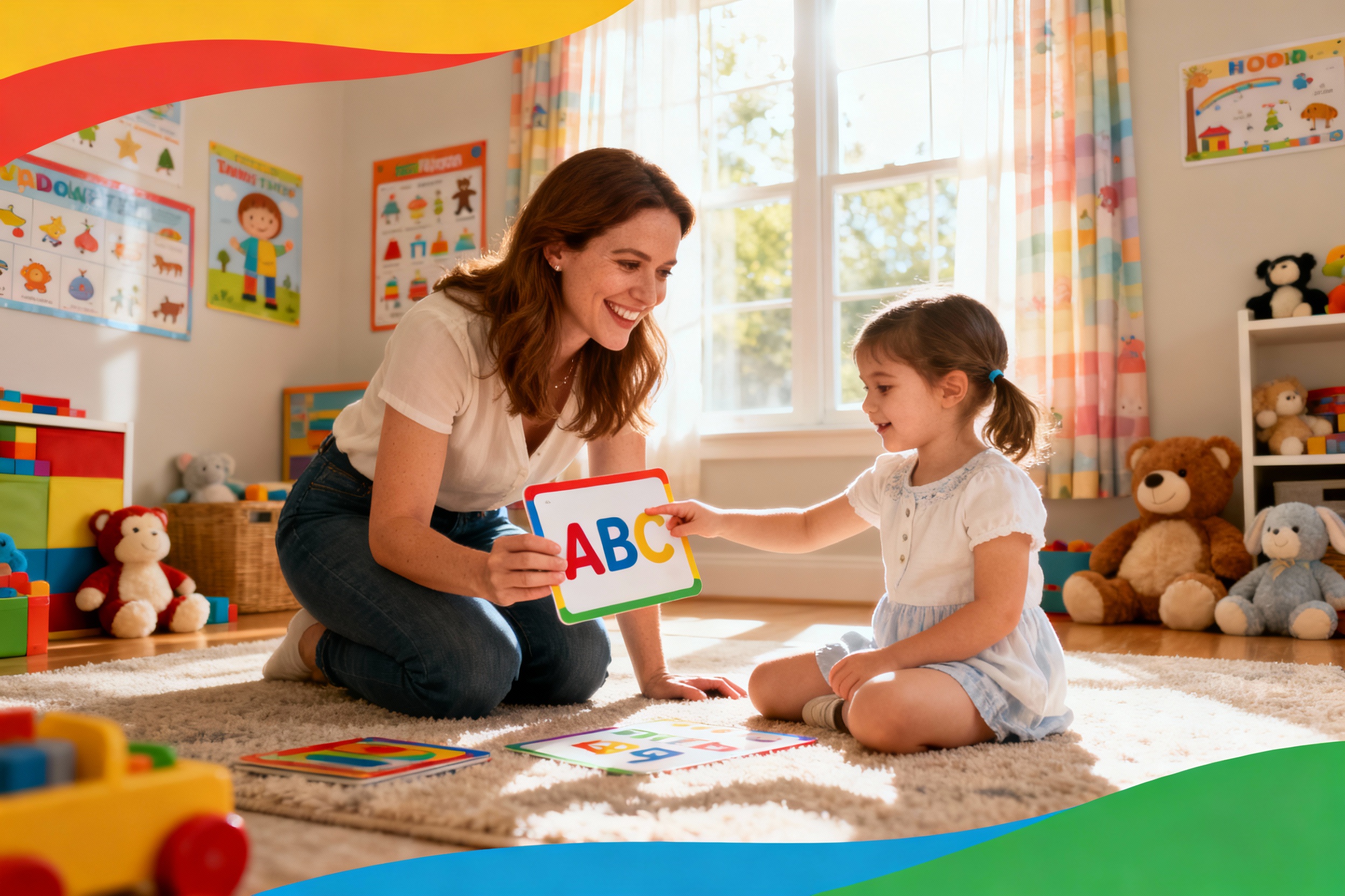 Child receiving ABA therapy at home