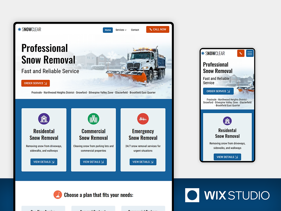 Snow Removal Wix Studio Website Template | Snow Plowing Blowing Service Website, Winter Services Wix Template, Snow Clearing Business Online