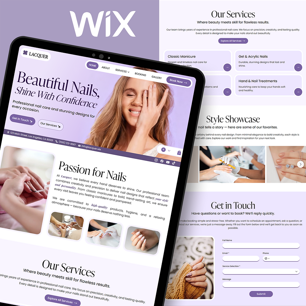 Nail Studio Wix Studio Website Template: Modern Beauty Spa Design