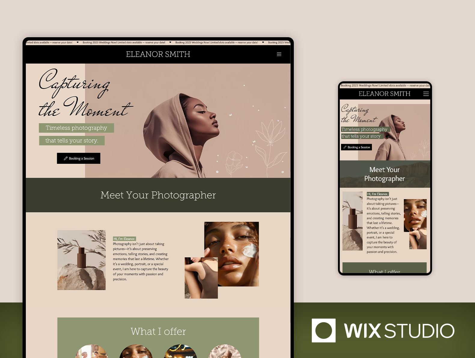 Photographer Wix Studio Website Template | Kitteeh.com