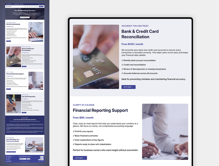 Bookkeeper Wix Studio Website Template | Accounting, Finance Services, Consultation, Accountant, Tax Advisor Services, Bookkeeping,Financial