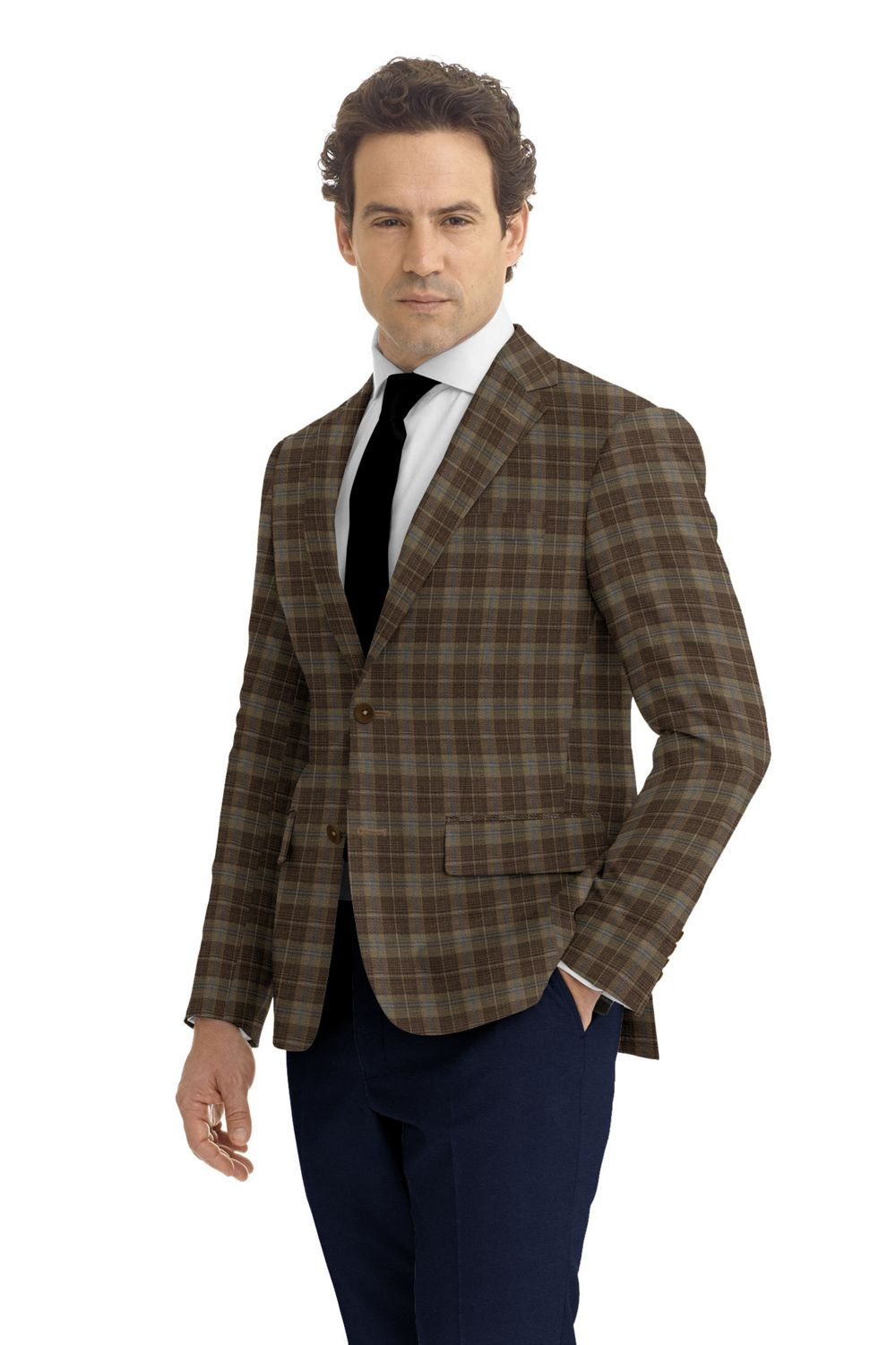 blue checkered sports coat