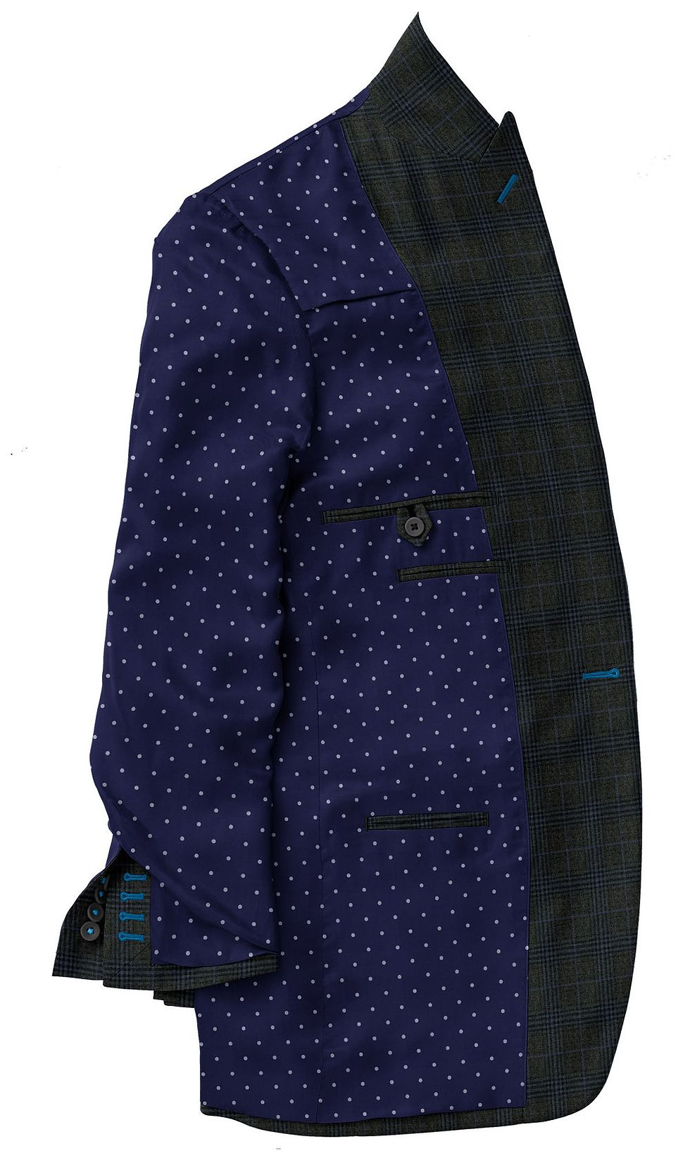 Thumbnail: Grey and Blue Plaid Sport Coat