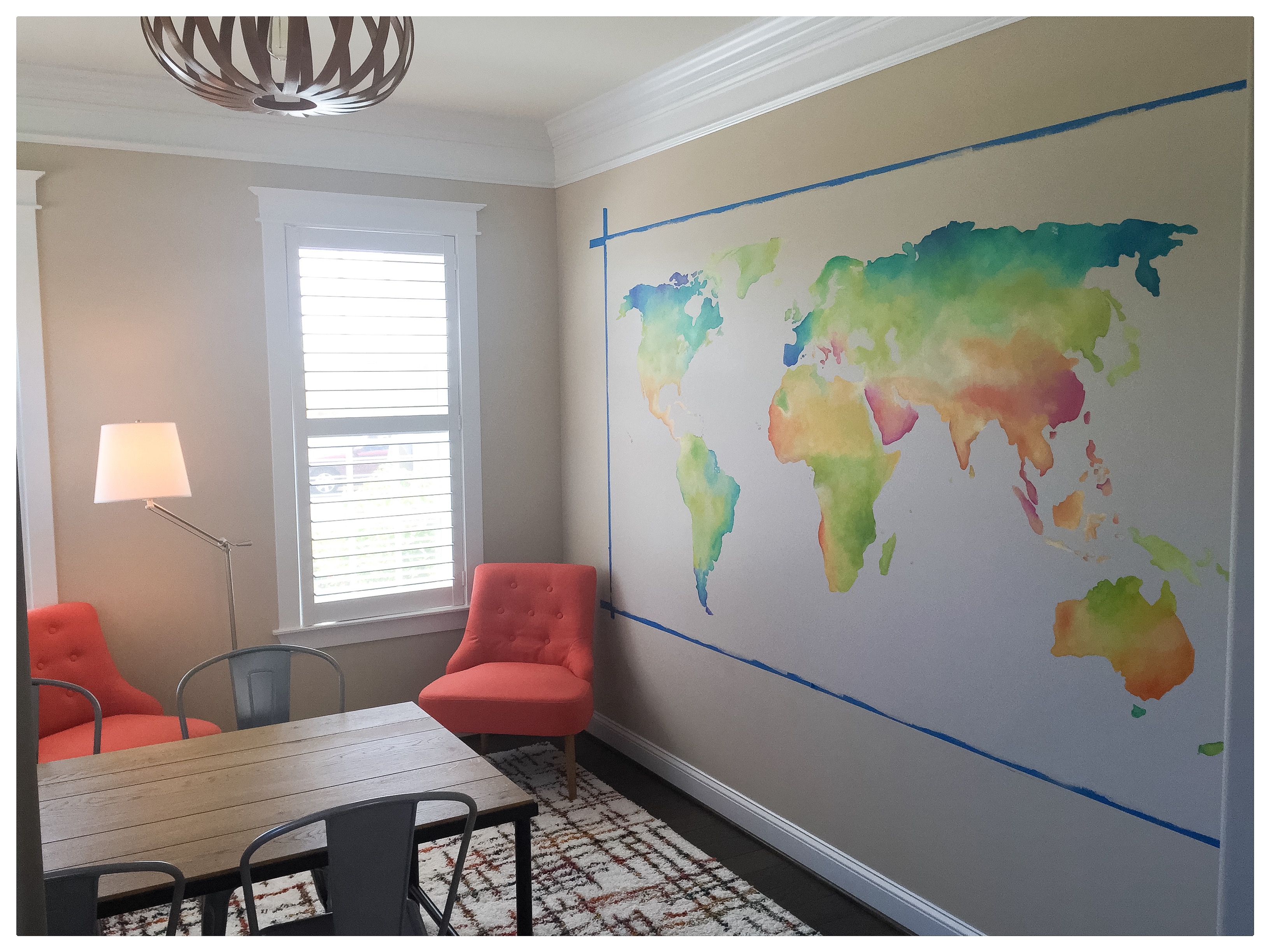 Hand Painted World Map