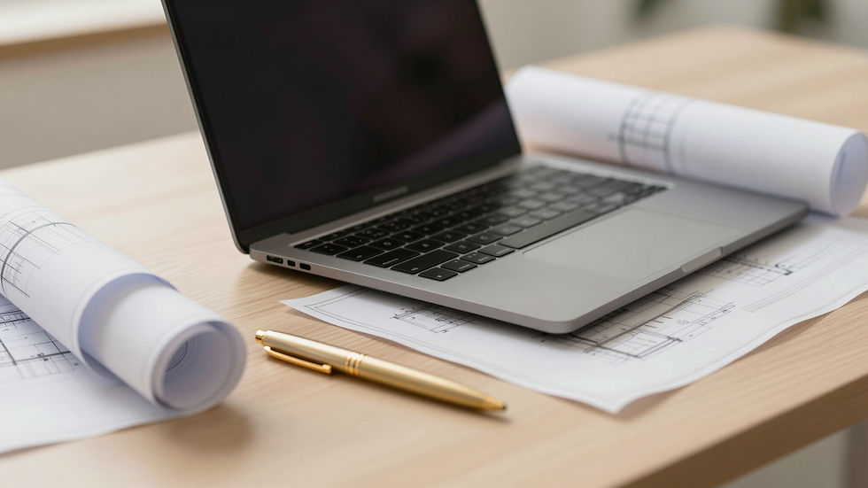 Laptop on table with pen