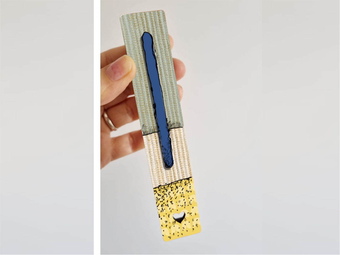 בית מזוזה מעוצב לדלת דגם צהוב כחול