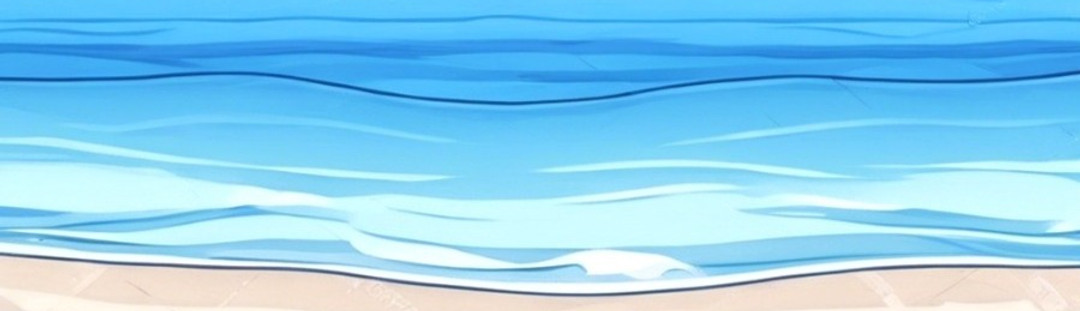 calm cartoon azure ocean and summer sky_