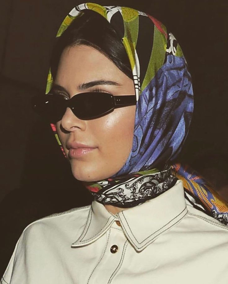 Kendall Jenner with a silk scarf